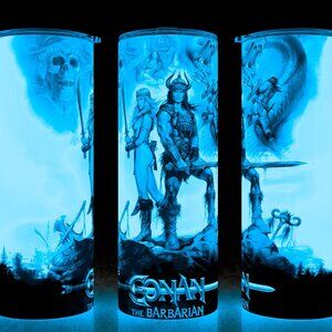 Glow in the Dark Conan The Barbarian 80s Schwarzenegger Movie Cup Mug Tumbler